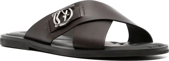 Logan logo-plaque sandals - Image 2