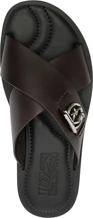 Logan logo-plaque sandals - Image 4