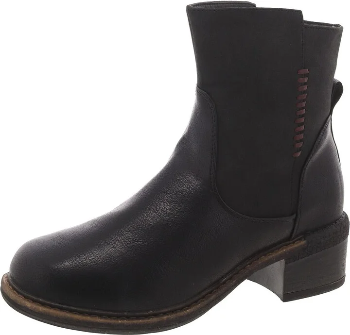 Logger Niagara Womens Faux Leather Block Heel Chelsea Boots