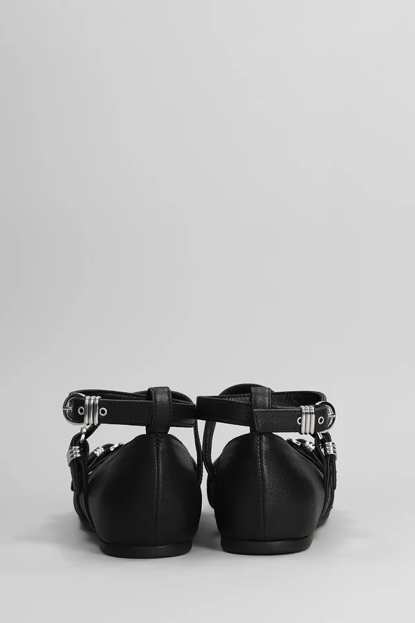 Logic 101 Ballet Flats In Black Leather - Image 4
