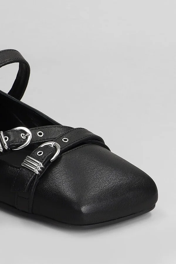Logic 101 Ballet Flats In Black Leather - Image 5