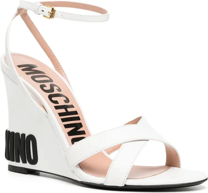 Logo 90mm Wedge-Heel Sandals - Image 2