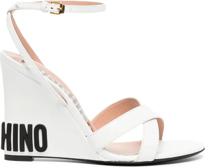 Logo 90mm Wedge-Heel Sandals