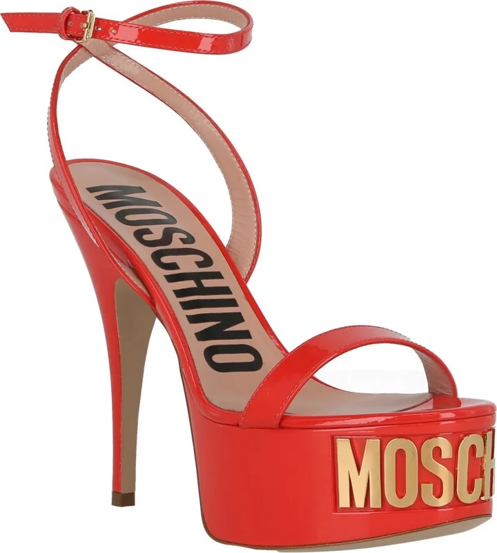 Logo Ankle Strap Platform Sandal