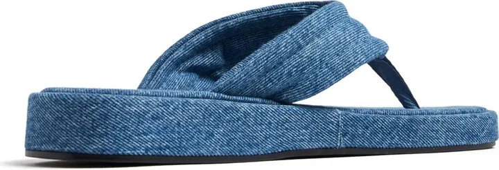 Logo-Appliqué Denim Flip-Flops - Image 3