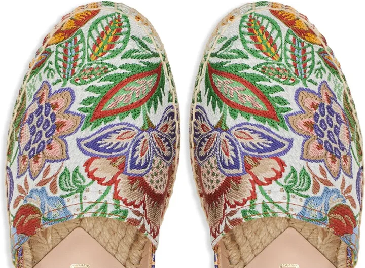 Logo-Appliqué Floral-Embroidery Espadrilles - Image 3