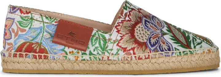 Logo-Appliqué Floral-Embroidery Espadrilles