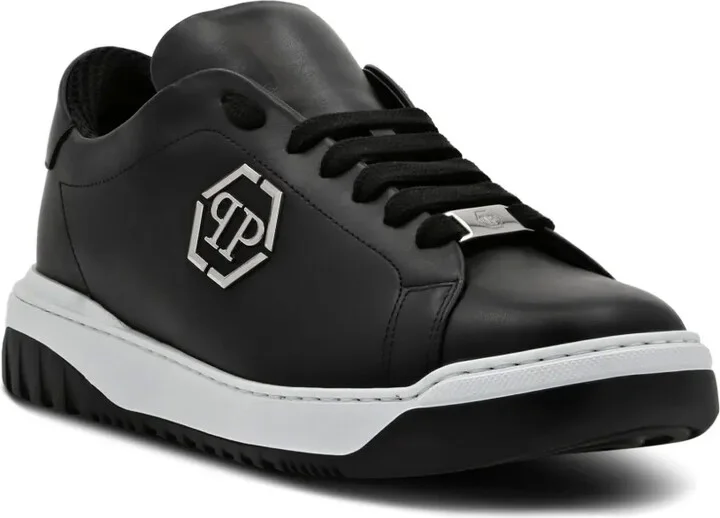 Logo-Appliqué Leather Sneakers - Image 2