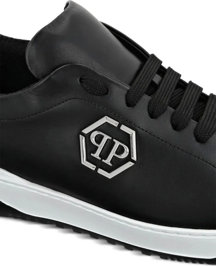 Logo-Appliqué Leather Sneakers - Image 3