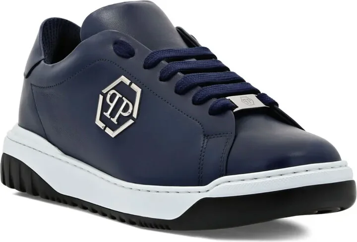 Logo-Appliqué Leather Sneakers - Image 2