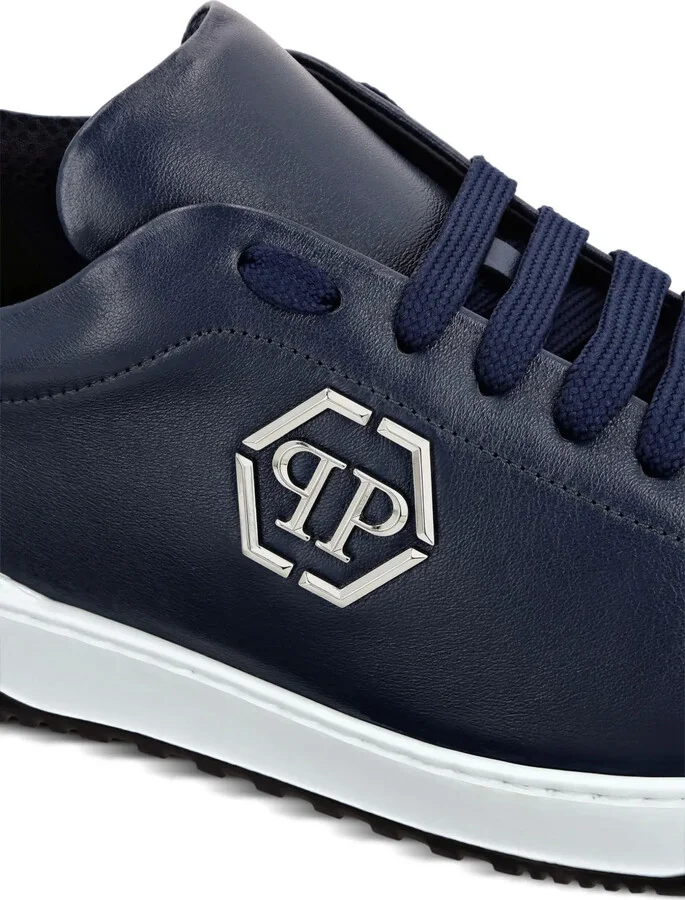 Logo-Appliqué Leather Sneakers - Image 3