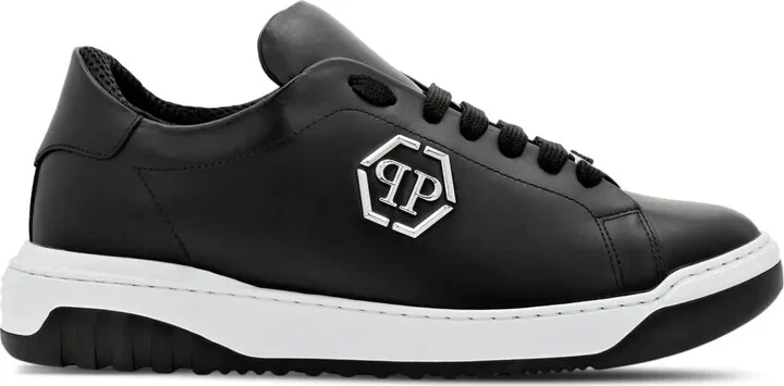 Logo-Appliqué Leather Sneakers