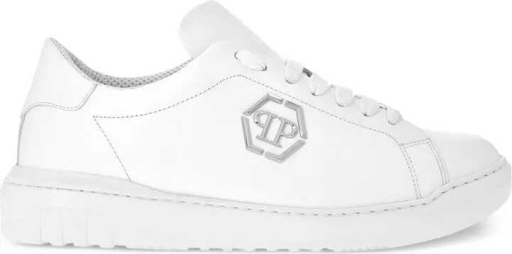 Logo-Appliqué Leather Sneakers