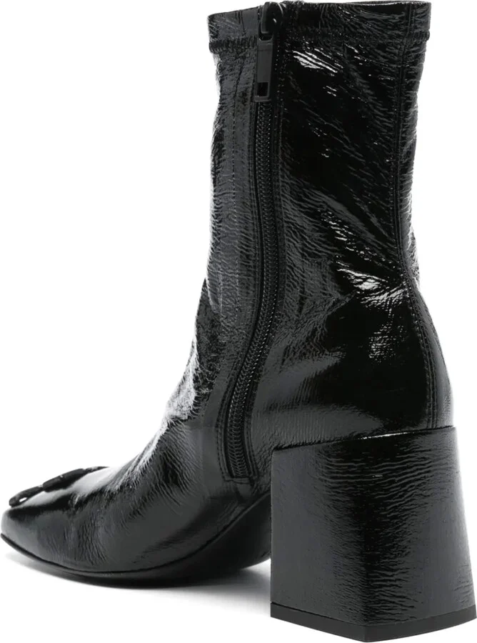 Logo-Appliqué Patent Leather Boots - Image 3