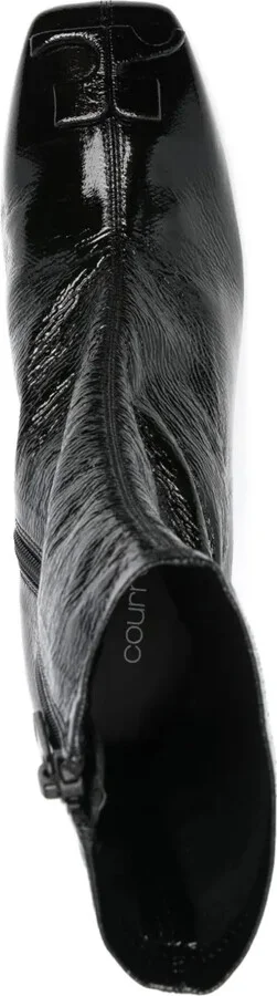 Logo-Appliqué Patent Leather Boots - Image 4