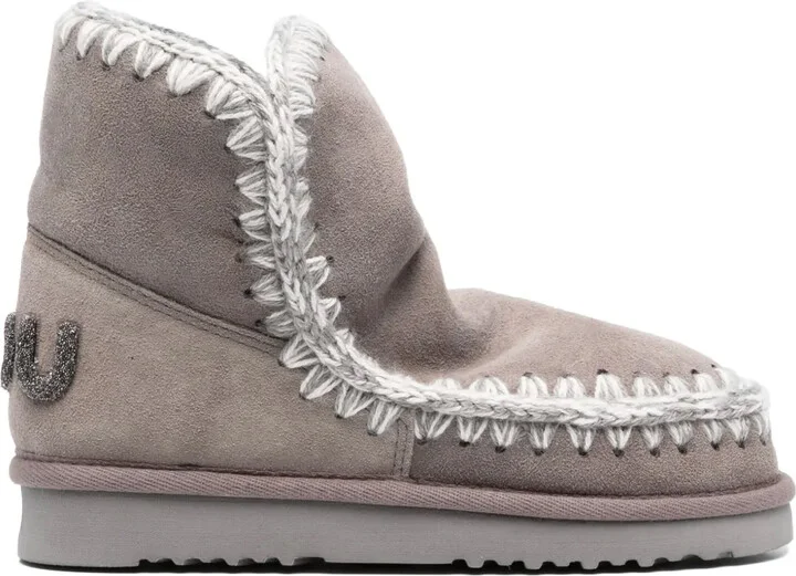 Logo-Appliqué Suede Ankle Boots