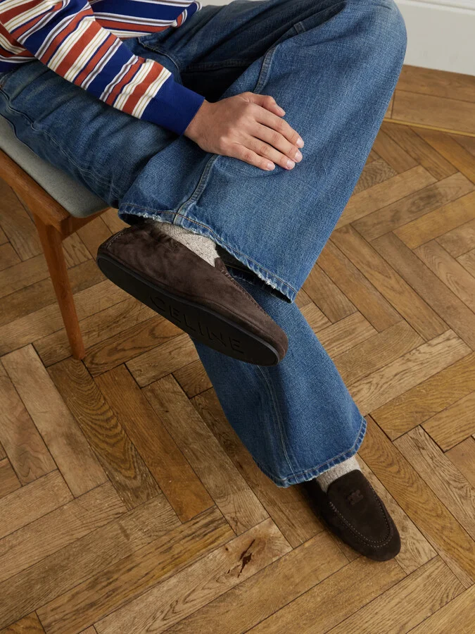 Logo-Appliquéd Suede Loafers - Image 2