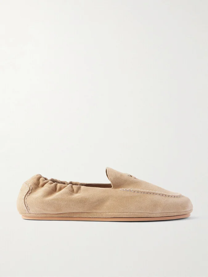 Logo-Appliquéd Suede Loafers