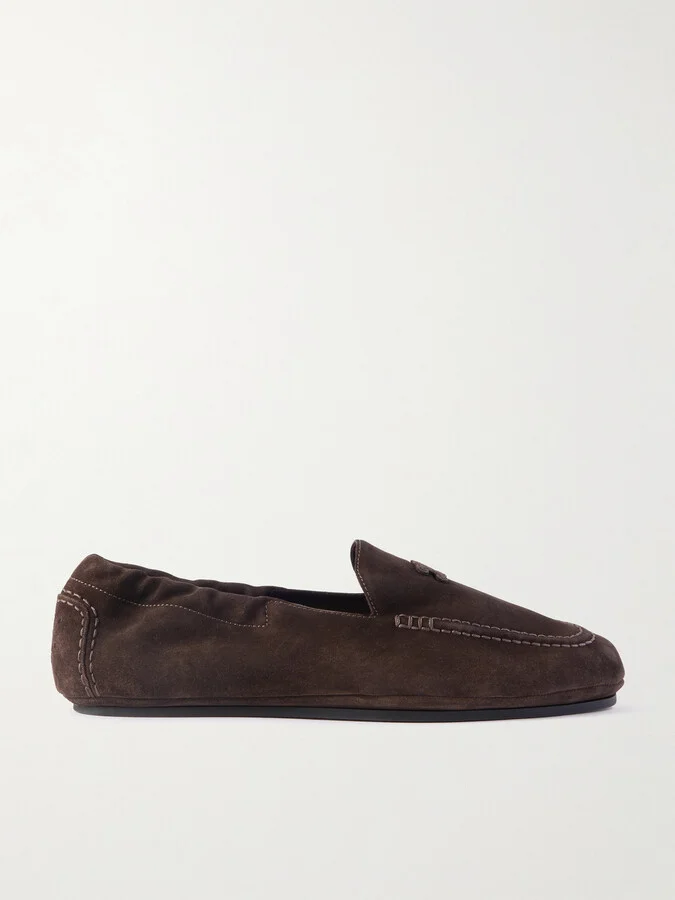 Logo-Appliquéd Suede Loafers