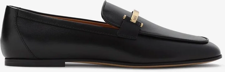 Logo Bar Leather Loafers