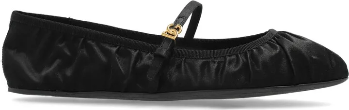 Logo-Buckle Ballerina Shoes