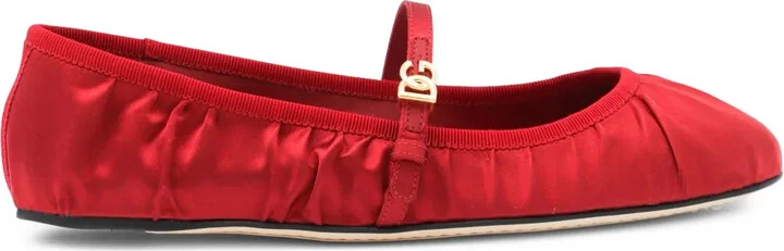 Logo-Buckle Ballerina Shoes
