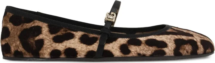 Logo-Buckle Ballerinas
