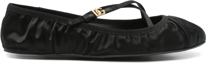 Logo-Buckle Ballet Flats