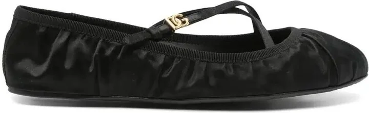 Logo-Buckle Ballet Flats