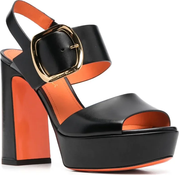 Logo-Buckle Block-Heel Sandals - Image 2