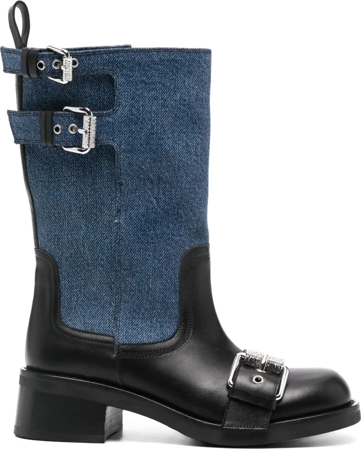 Logo-Buckle Detail Boots