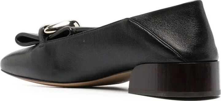 Logo Buckle Leather Loafers - Image 3