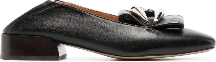 Logo Buckle Leather Loafers - Image 5