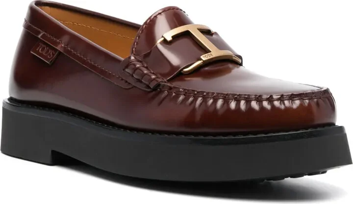 Logo-Buckle Leather Loafers - Image 2