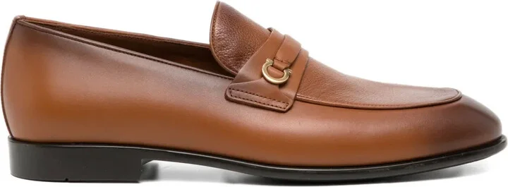 Logo-Buckle Leather Loafers