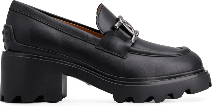 Logo-Buckle Leather Loafers