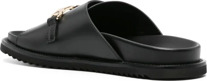 Logo-Buckle Leather Slides - Image 3