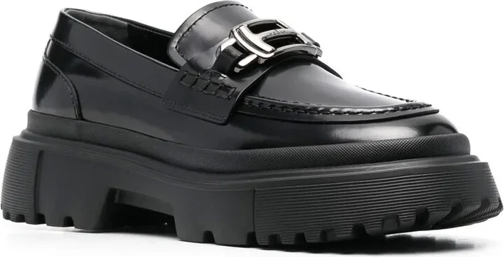 Logo Buckle Platform Loafers - Image 2