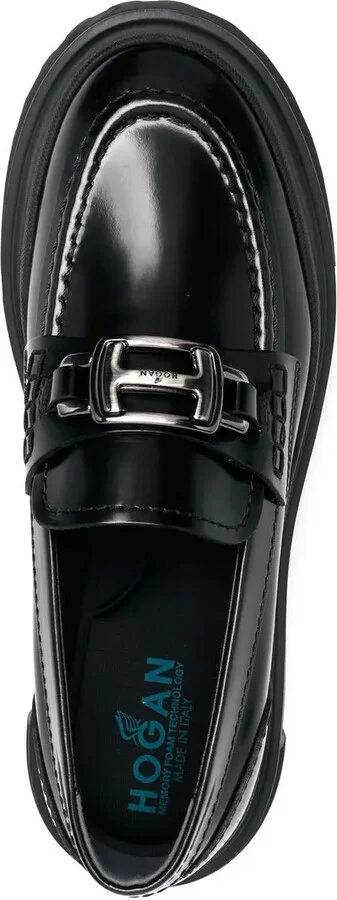 Logo Buckle Platform Loafers - Image 4