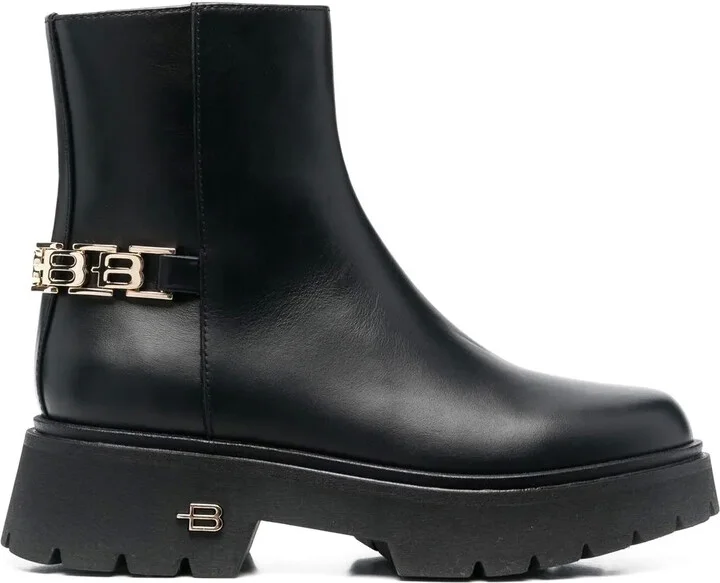Logo Chain-Embellished Ankle Boots