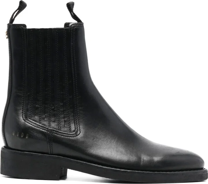 Logo-Charm Leather Boots