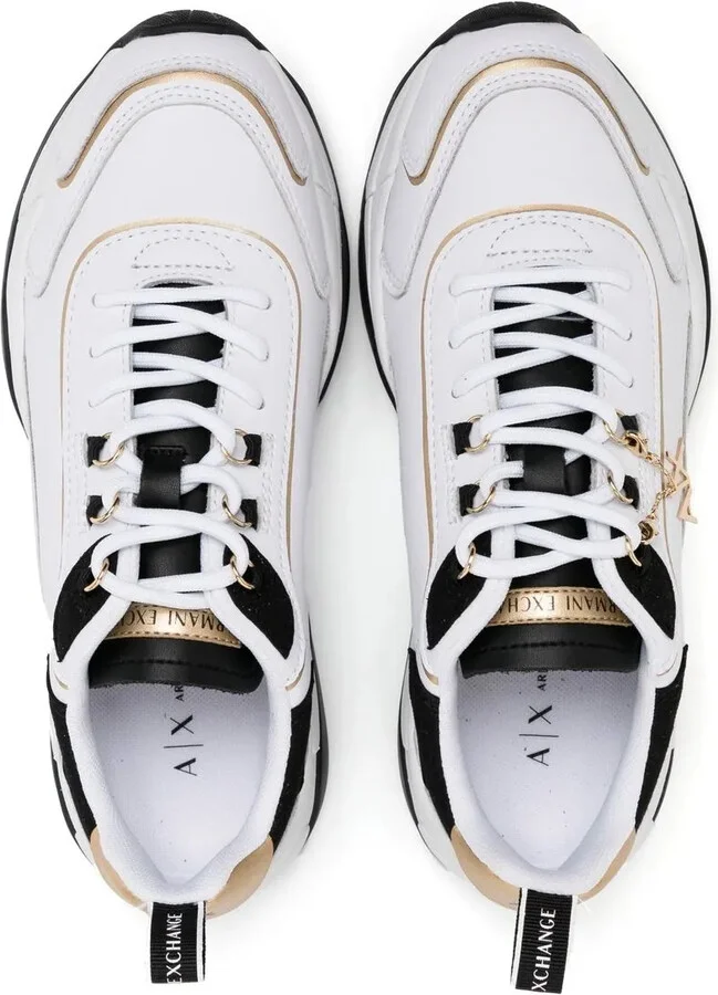 Logo-Charm Leather Lace-Up Sneakers - Image 4