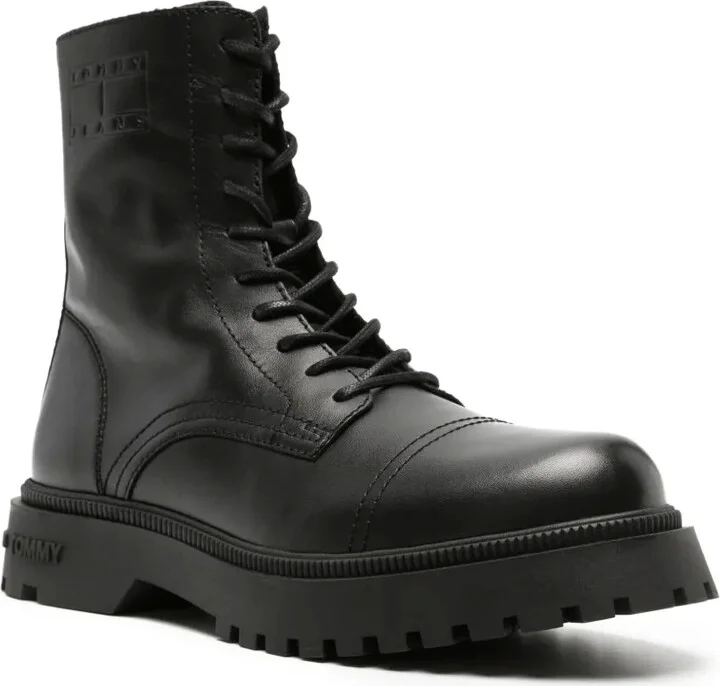 Logo-Debossed Ankle Leather Boots - Image 2