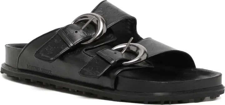 Logo-Debossed Buckle-Strap Leather Sandals - Image 2