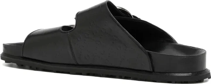 Logo-Debossed Buckle-Strap Leather Sandals - Image 3