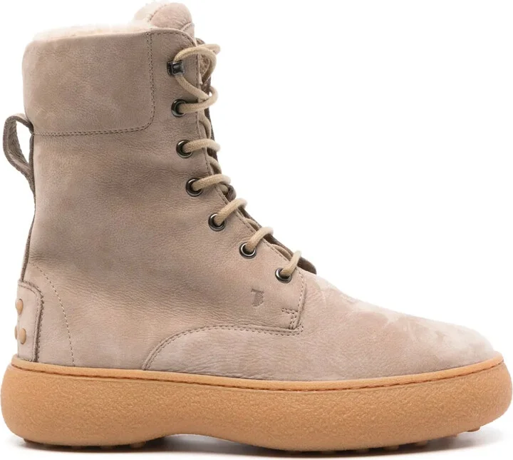 Logo-Debossed Combat Boots