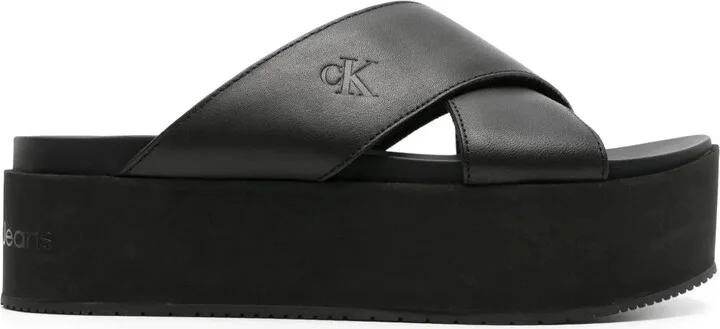Logo-Debossed Flatform Slides