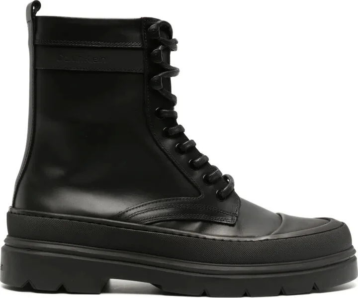 Logo-Debossed Leather Ankle Boots