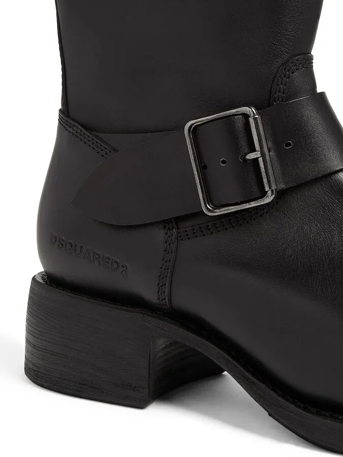 Logo-Debossed Leather Boots - Image 4