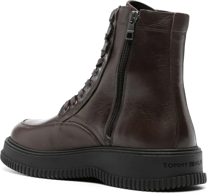 Logo-Debossed Leather Boots - Image 3